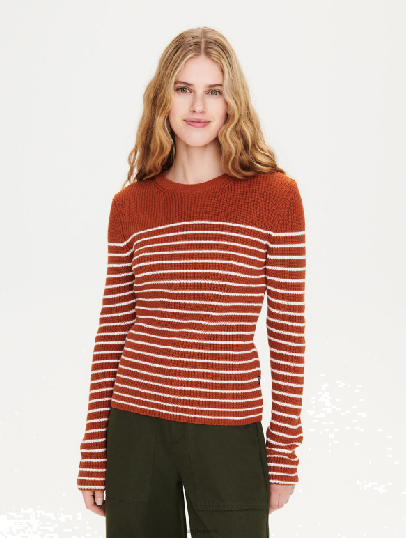 femmes st brun doré Aigle pull marinière en coton bio vêtements 2F486656 femmes st brun doré Aigle pull marinière en coton bio vêtements 2F486656