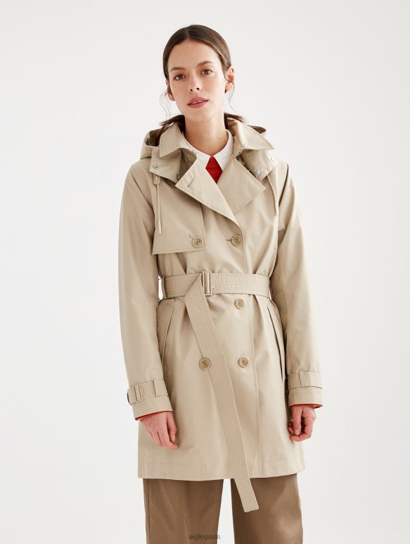 femmes osier Aigle trench-coat court en gore-tex à capuche amovible vêtements 2F486452 femmes osier Aigle trench-coat court en gore-tex à capuche amovible vêtements 2F486452