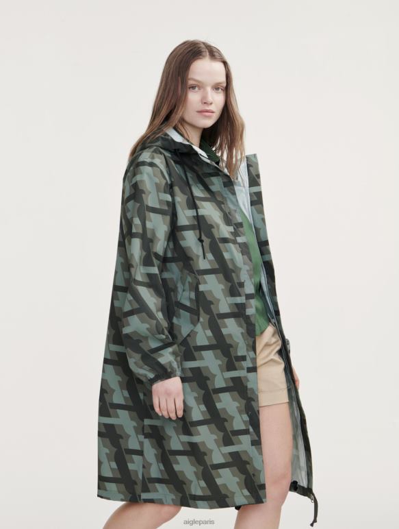 femmes kaki pr Aigle parka mtd à capuche longue imprimée vêtements 2F486466 femmes kaki pr Aigle parka mtd à capuche longue imprimée vêtements 2F486466