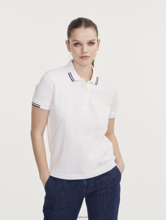 femmes blanc Aigle polo en piqué à manches courtes vêtements 2F486489 femmes blanc Aigle polo en piqué à manches courtes vêtements 2F486489