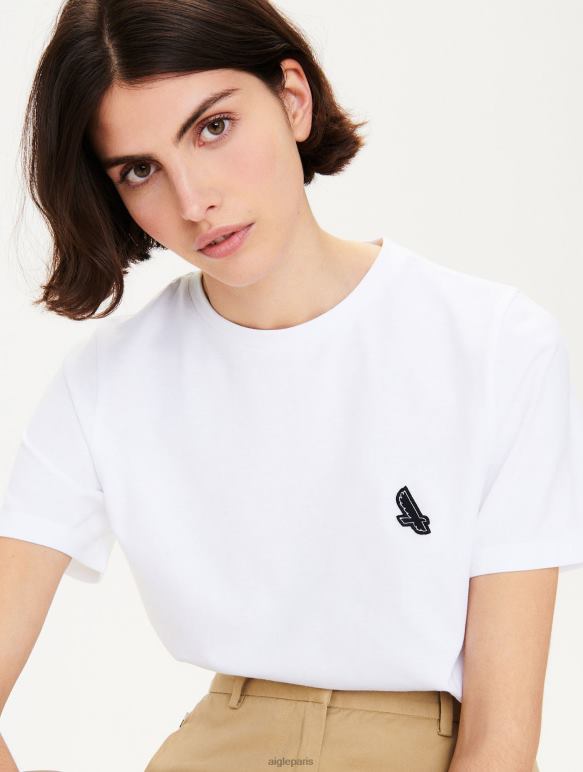 femmes blanc Aigle t-shirt ras de cou à badge logo vêtements 2F486709 femmes blanc Aigle t-shirt ras de cou à badge logo vêtements 2F486709