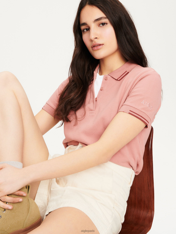 femmes bois de rose foncé Aigle polo en coton biologique vêtements 2F486640 femmes bois de rose foncé Aigle polo en coton biologique vêtements 2F486640