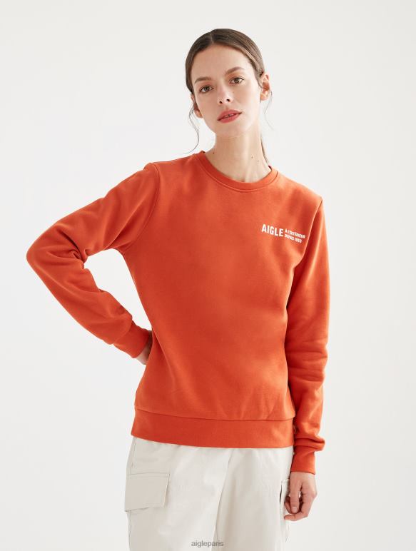 femmes goji Aigle sweat-shirt à col rond brossé avec imprimé sur la poitrine vêtements 2F486539 femmes goji Aigle sweat-shirt à col rond brossé avec imprimé sur la poitrine vêtements 2F486539