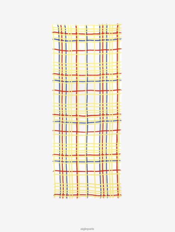 Hommes Mondrian Aigle x Centre Pompidou écharpe en lin imprimé accessoires 2F486366 Hommes Mondrian Aigle x Centre Pompidou écharpe en lin imprimé accessoires 2F486366