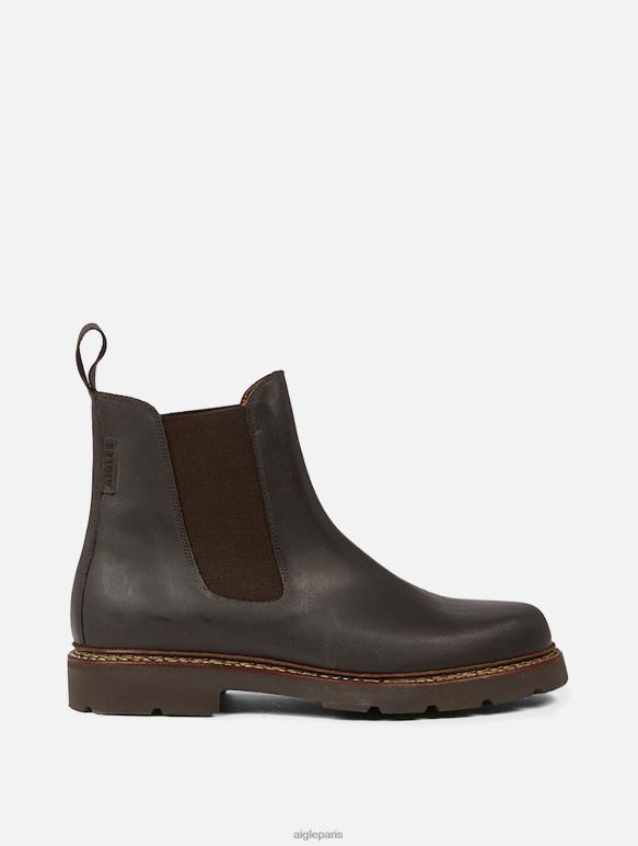 Hommes marron foncé Aigle Bottes en cuir bottes 2F486312