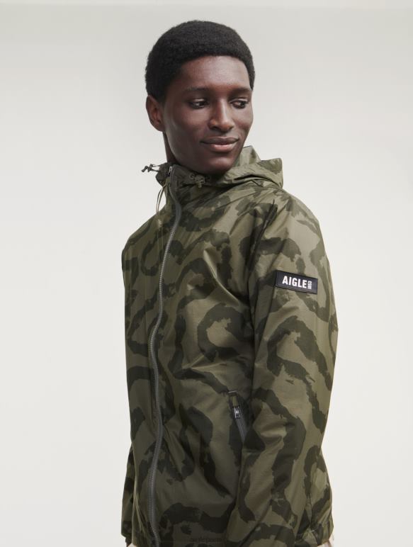 Hommes taillis pr je Aigle veste imperméable avec impression compactable vêtements 2F486192 Hommes taillis pr je Aigle veste imperméable avec impression compactable vêtements 2F486192