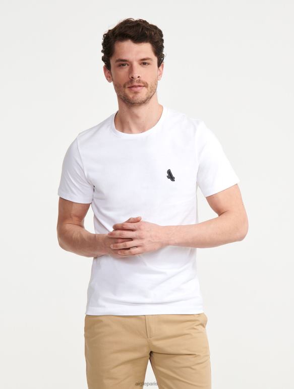 Hommes blanc Aigle t-shirt à col rond vêtements 2F486138