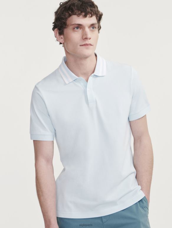 Hommes glacier Aigle polo à manches courtes et col à double bande vêtements 2F486124 Hommes glacier Aigle polo à manches courtes et col à double bande vêtements 2F486124