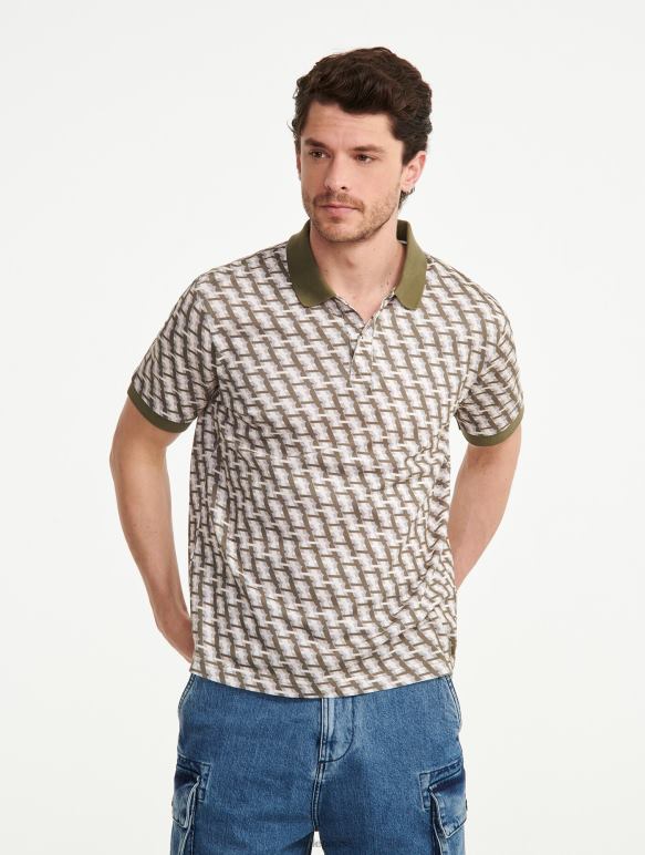 Hommes taillis pr Aigle polo monogrammé à manches courtes vêtements 2F486119 Hommes taillis pr Aigle polo monogrammé à manches courtes vêtements 2F486119
